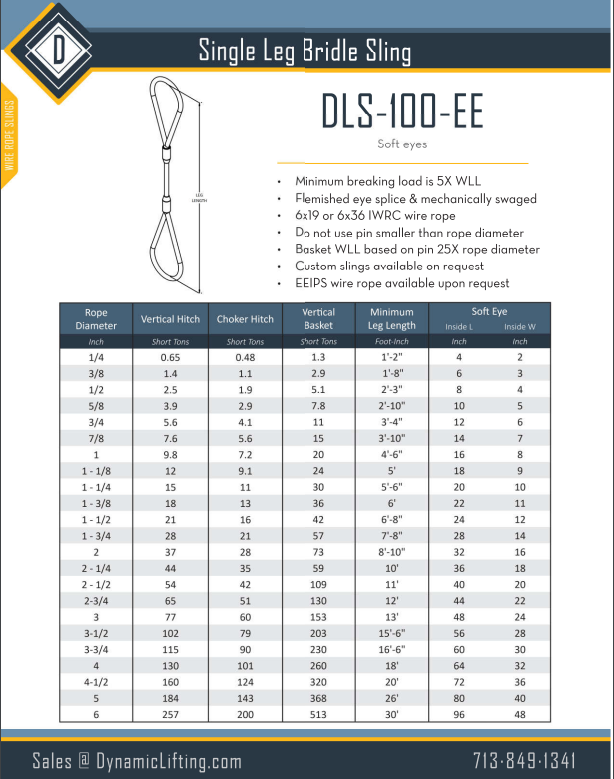 Dynamic Lifting Wire Rope Sling Catalog